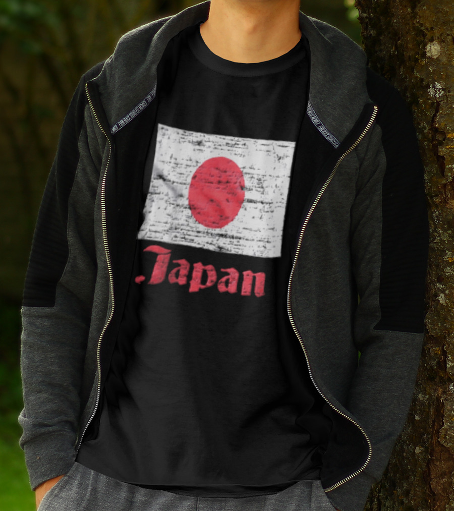 Japan Flag Distressed Style Red Dot Vintage Look T-Shirt