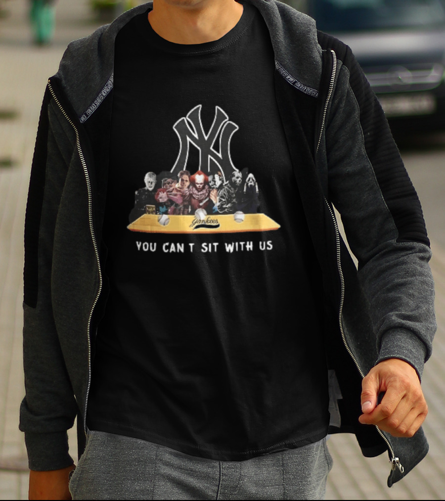 New York Yankees Horror Characters You Can't Sit With Us Baseballs T-Shirt