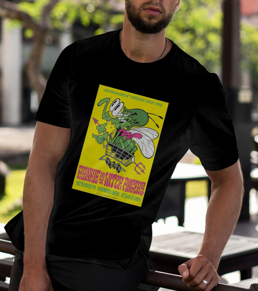 Used Kids Records 40th Anniversary Concert Series Frankie And The Witch Fingers September 20 Columbus Ohio At Ace Of Cups Artwork By Sam Fout T-Shirt