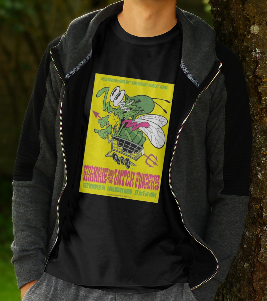 Used Kids Records 40th Anniversary Concert Series Frankie And The Witch Fingers September 20 Columbus Ohio At Ace Of Cups Artwork By Sam Fout T-Shirt