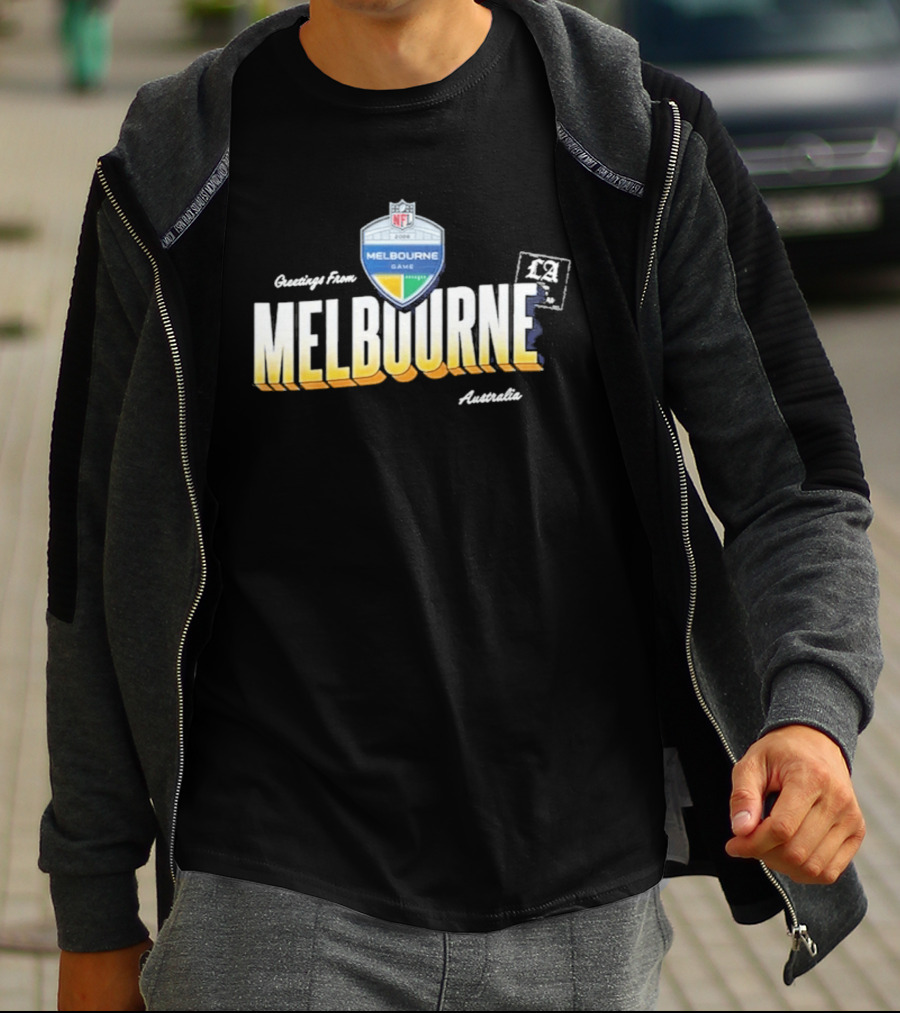 Los Angeles Rams NFL Melbourne Australia Game 2026 Greetings T-Shirt