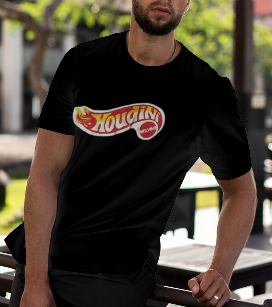 Melvins Houdini Red Yellow Flame Racing Toy Swoosh T-Shirt