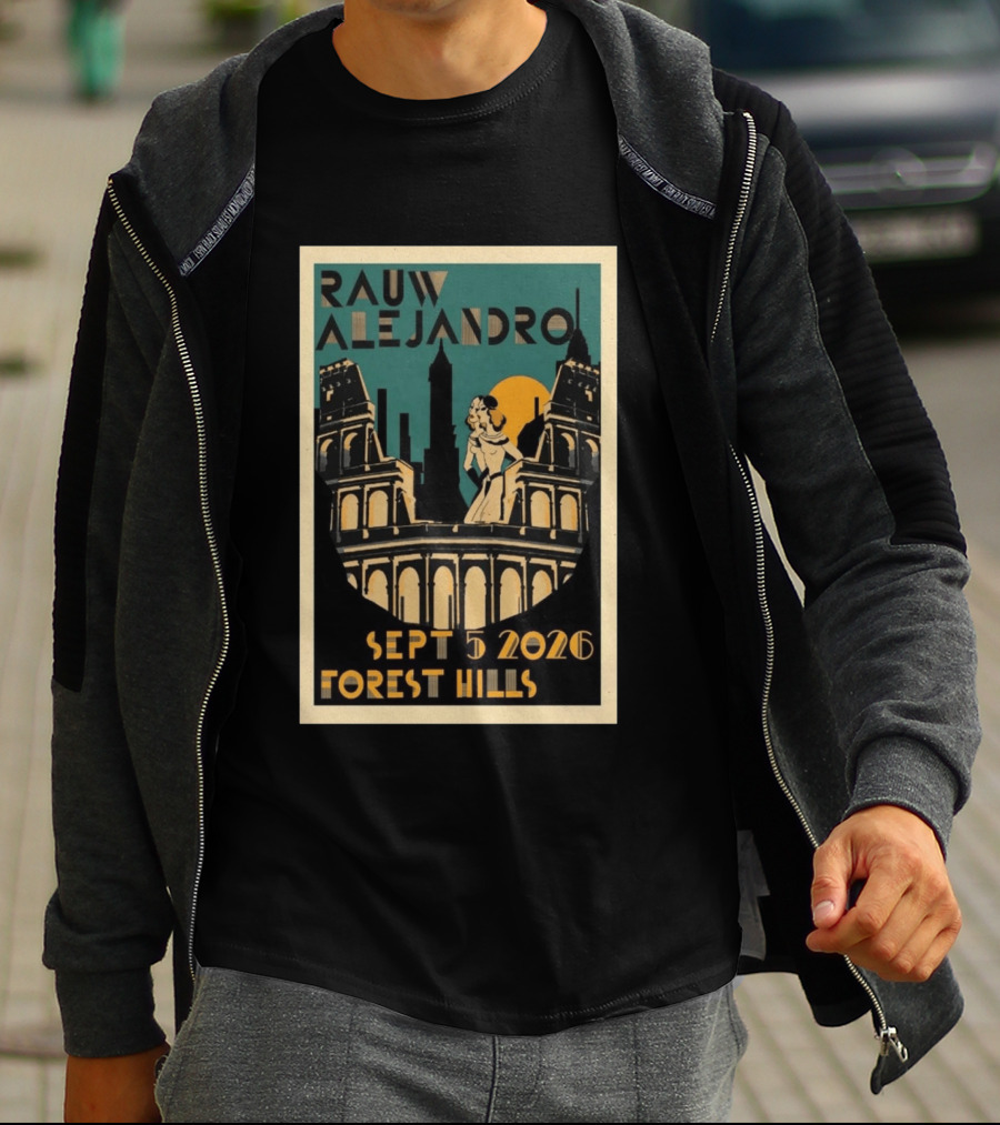 Rauw Alejandro Sept 5 2026 Forest Hills Stadium Art Deco T-Shirt