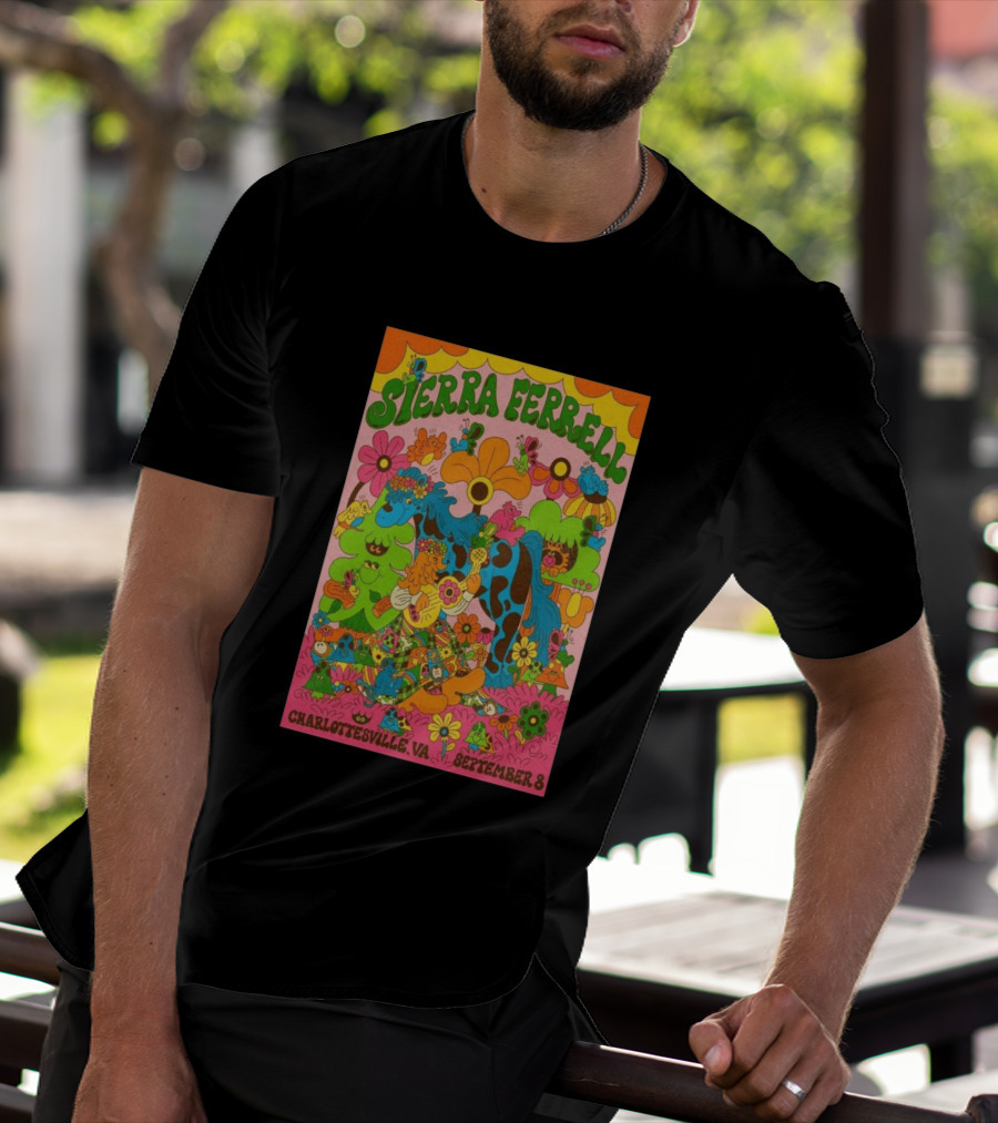 Sierra Ferrell Concert September 8 Charlottesville VA Psychedelic Floral T-Shirt