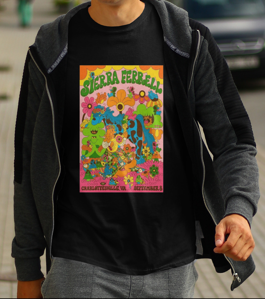 Sierra Ferrell Concert September 8 Charlottesville VA Psychedelic Floral T-Shirt