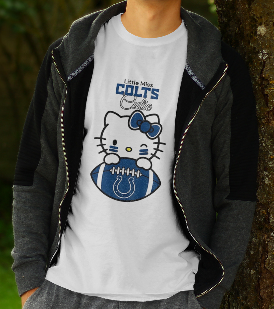 Little Miss Colts Cutie Hello Kitty Football T-Shirt
