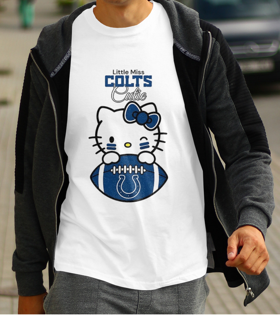 Little Miss Colts Cutie Hello Kitty Football T-Shirt