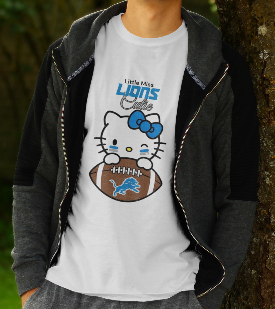 Little Miss Lions Hello Kitty Cute Football T-Shirt