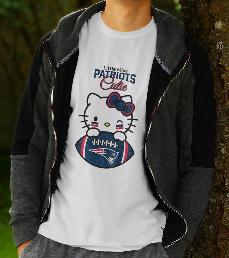 Little Miss Patriots Cutie Hello Kitty Football T-Shirt