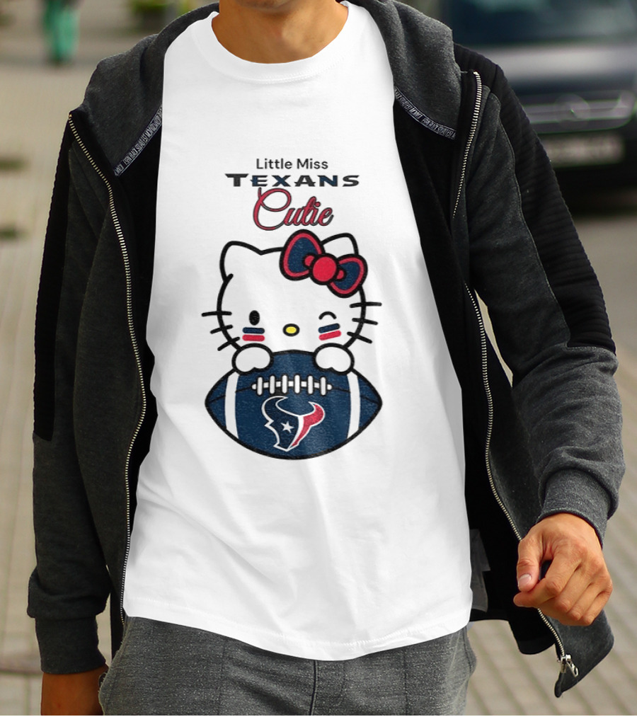Little Miss Texans Cutie Hello Kitty Football T-Shirt