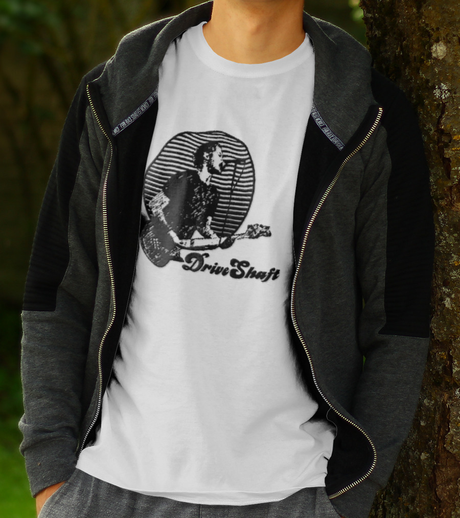 Drive Shaft Bassist Microphone Striped Halftone T-Shirt