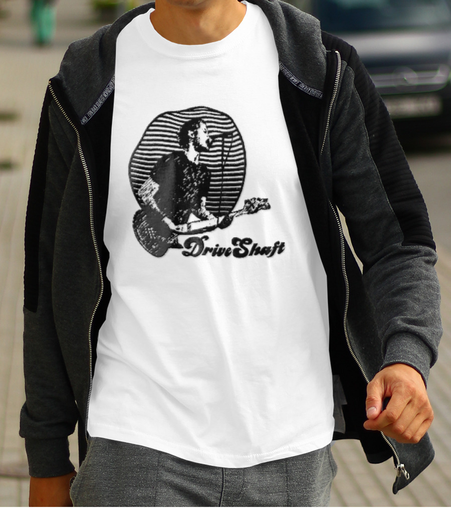 Drive Shaft Bassist Microphone Striped Halftone T-Shirt