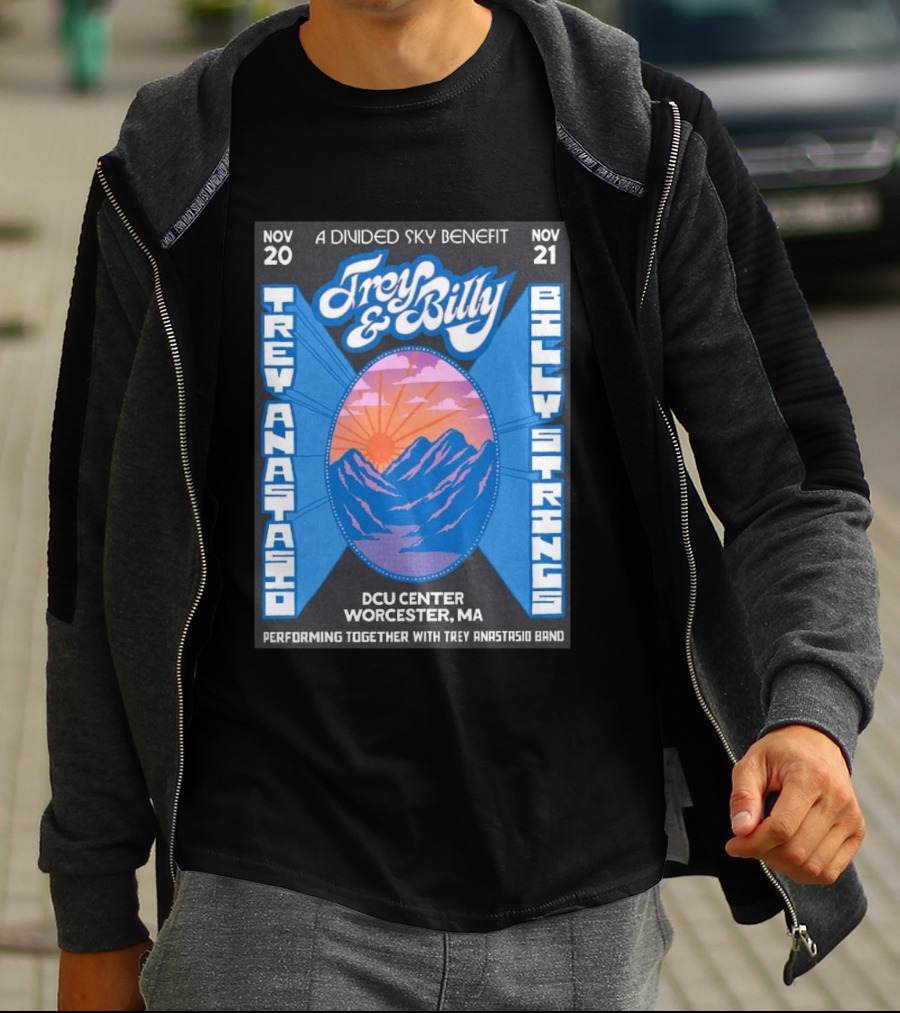 Trey Anastasio And Billy Strings A Divided Sky Benefit At DCU Center Worcester MA November 20 21 2026 T-Shirt