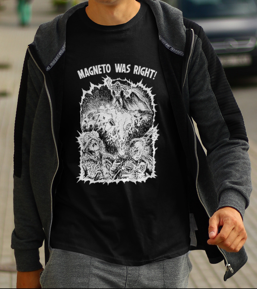 Magneto Was Right X Men Marvel Comic Hero Battle Scene T-Shirt
