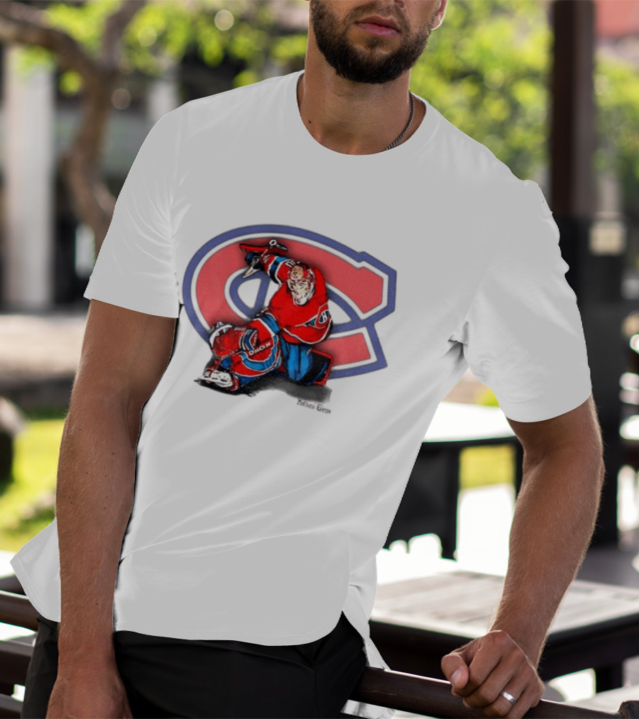 Montreal Canadiens Mathieu Garon NHL Hockey Goalie Action Pose T-Shirt