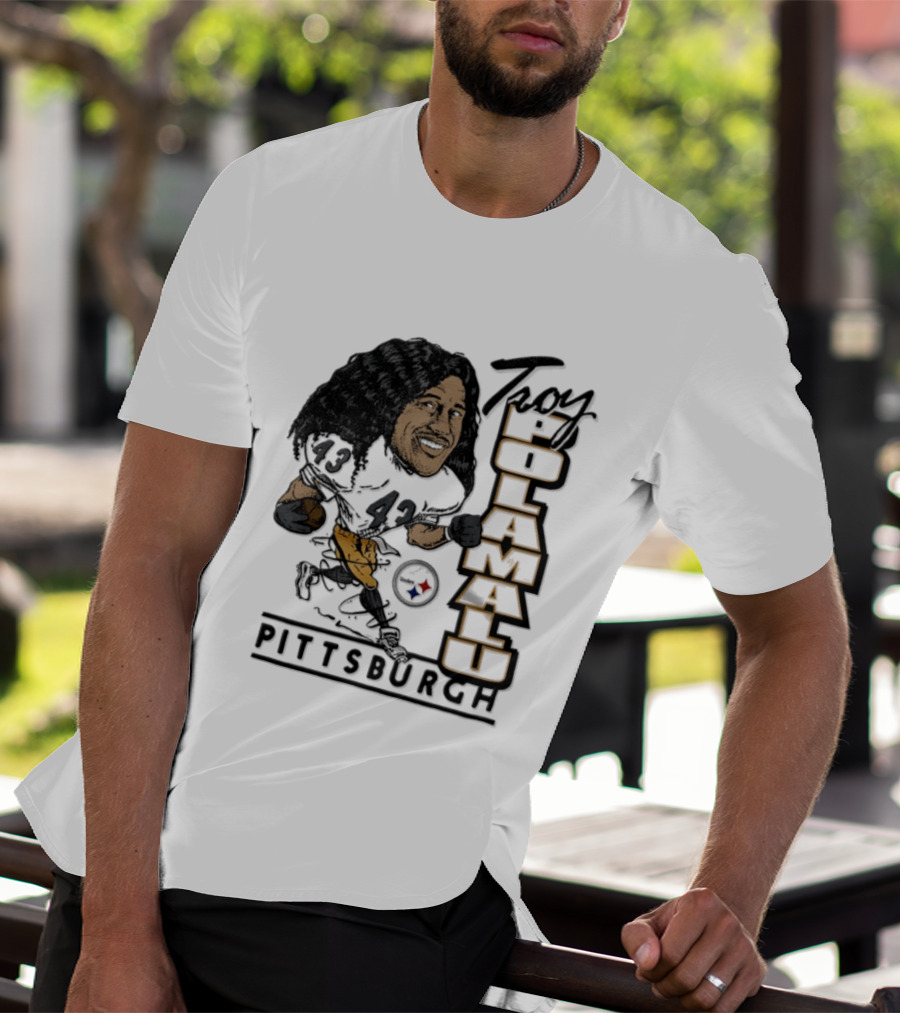 Troy Polamalu Pittsburgh Steelers 43 Caricature T-Shirt