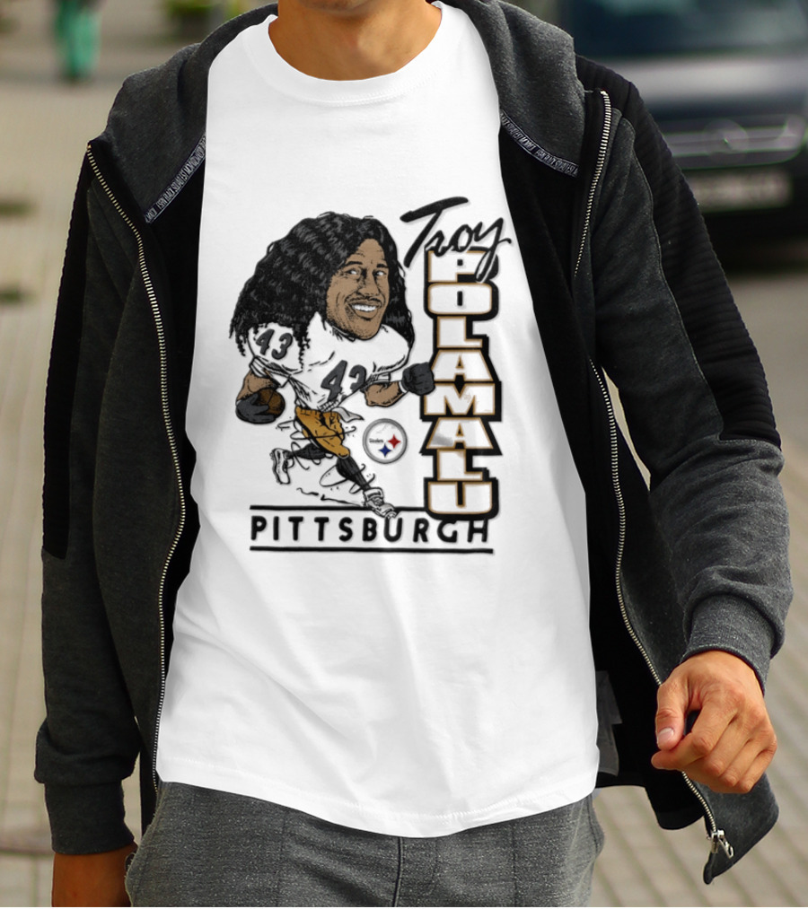 Troy Polamalu Pittsburgh Steelers 43 Caricature T-Shirt