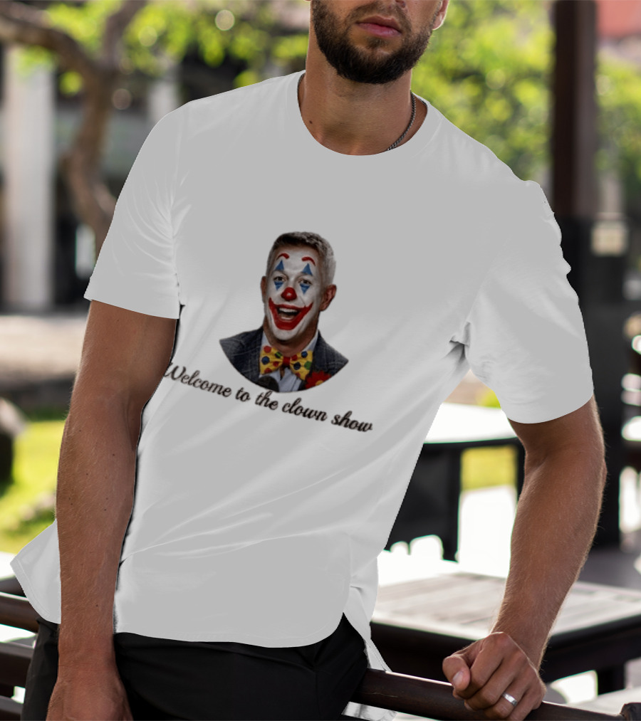 Welcome To The Clown Show Man Joker Makeup Bow Tie White T-Shirt