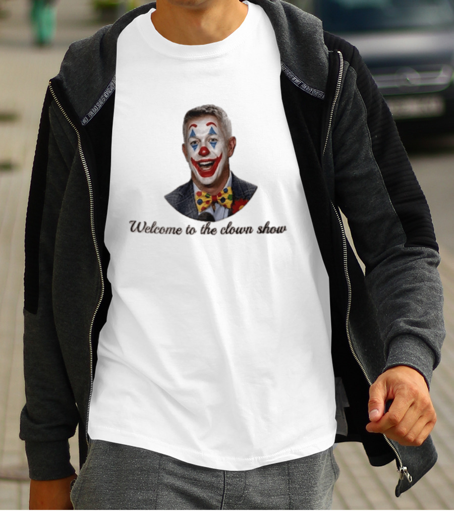 Welcome To The Clown Show Man Joker Makeup Bow Tie White T-Shirt