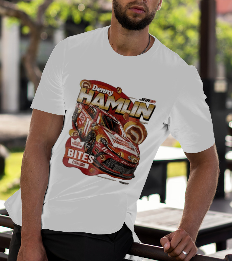 Denny Hamlin JGR 11 NASCAR King's Hawaiian Bites Cinnamon Red Camry Race Car T-Shirt