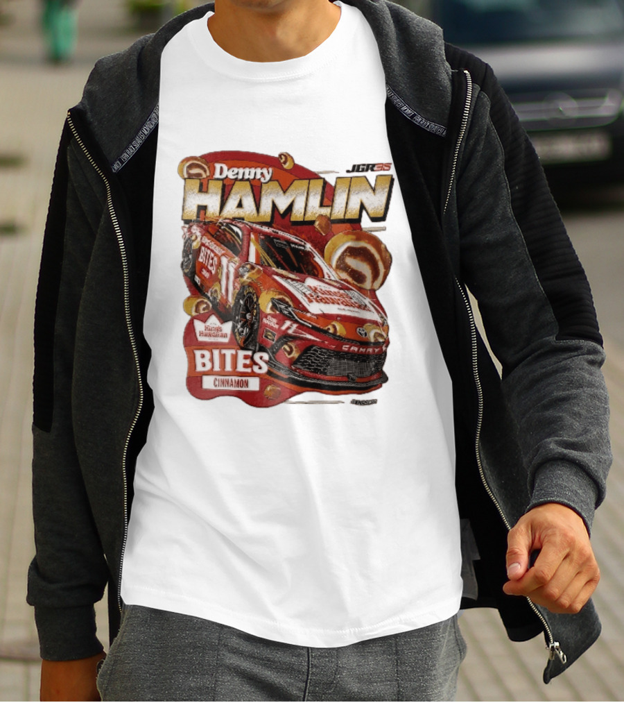 Denny Hamlin JGR 11 NASCAR King's Hawaiian Bites Cinnamon Red Camry Race Car T-Shirt