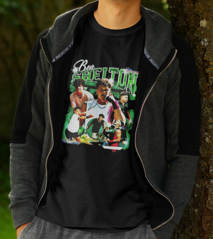 Ben Shelton Tennis Champions Green Collage T-Shirt