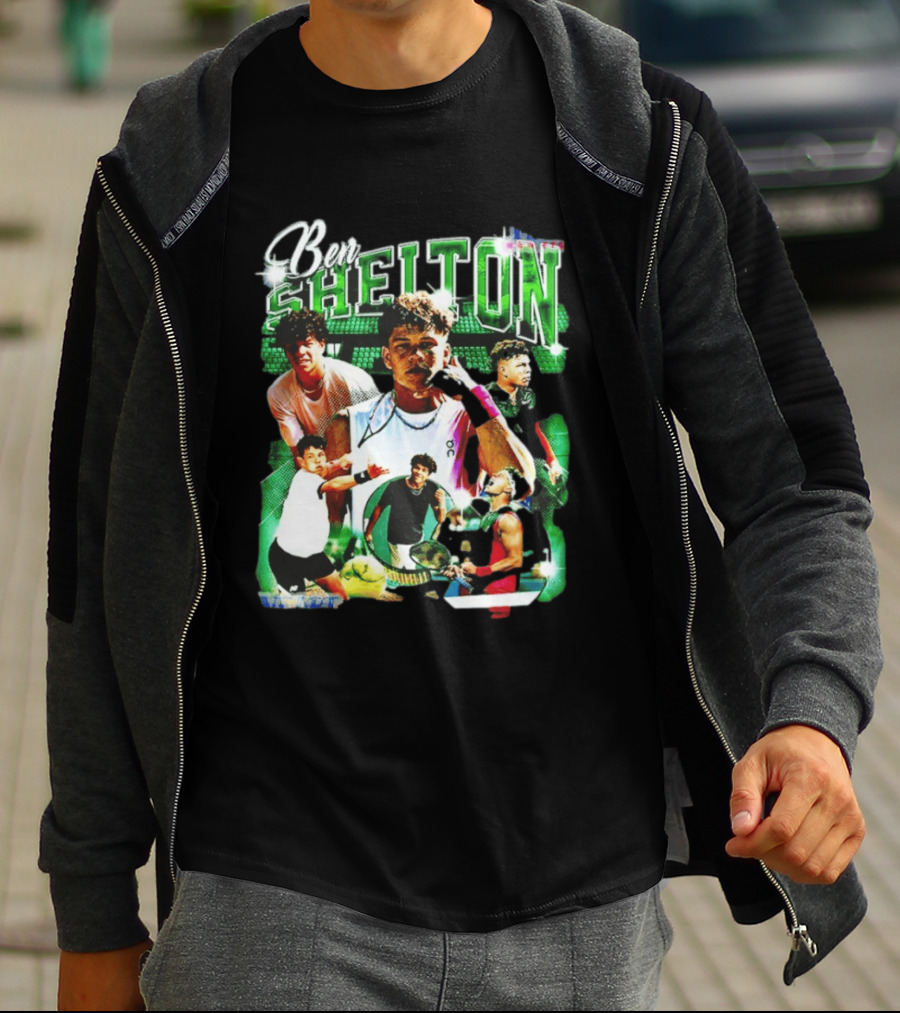 Ben Shelton Tennis Champions Green Collage T-Shirt