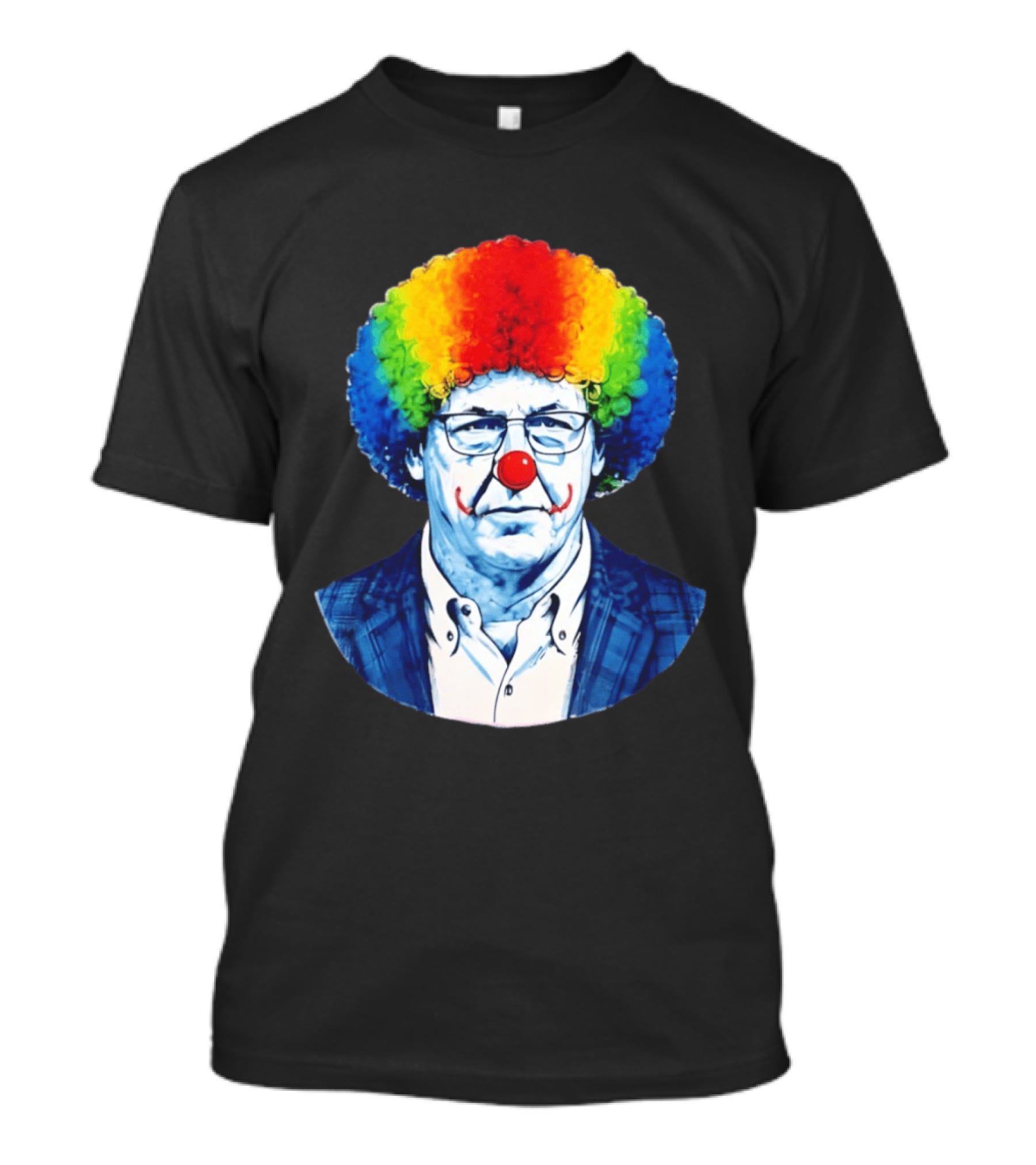 LSU Tigers Football Coach Brian Kelly Clown Red Nose Rainbow Wig T-Shirt