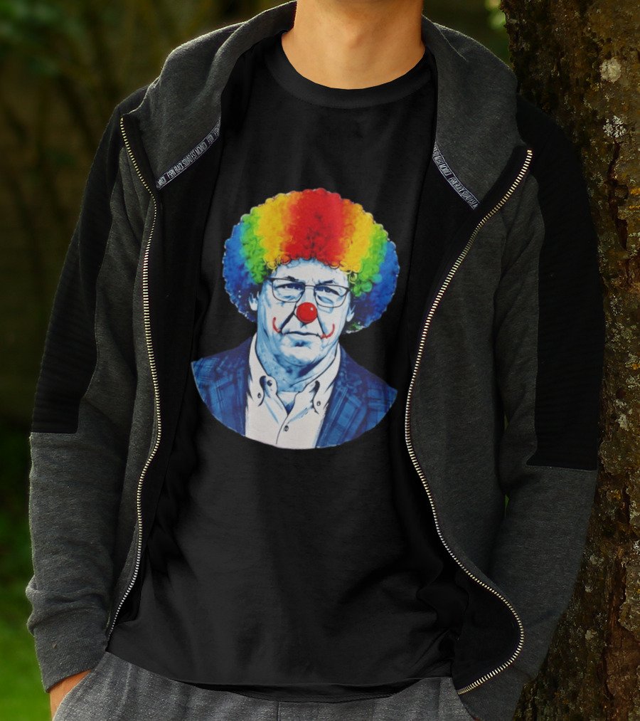 LSU Tigers Football Coach Brian Kelly Clown Red Nose Rainbow Wig T-Shirt