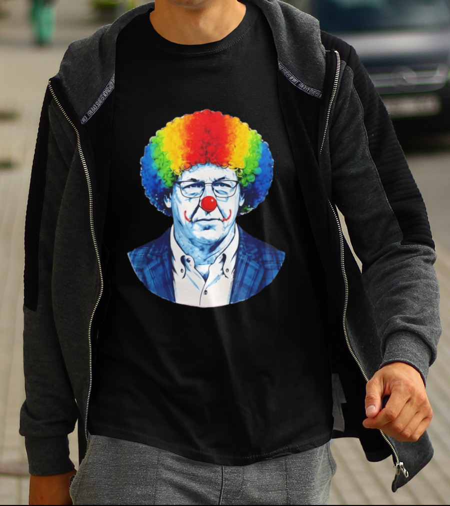 LSU Tigers Football Coach Brian Kelly Clown Red Nose Rainbow Wig T-Shirt