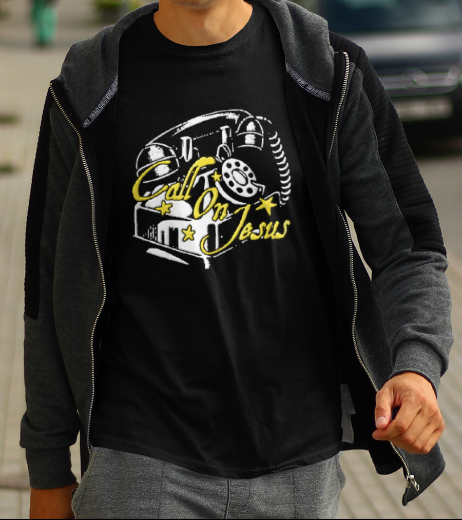 Call On Jesus Rotary Telephone Yellow Stars T-Shirt