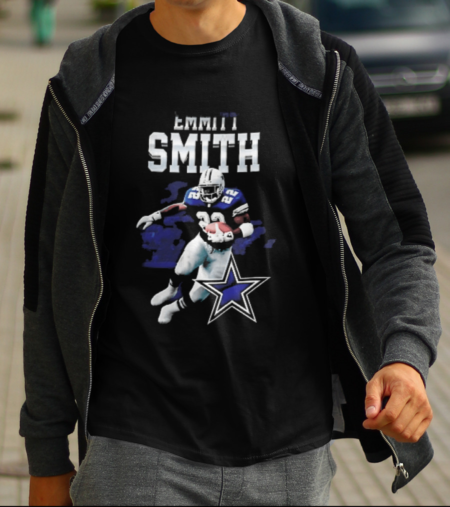 Dallas Cowboys Emmitt Smith 22 Running Player Football Star T-Shirt