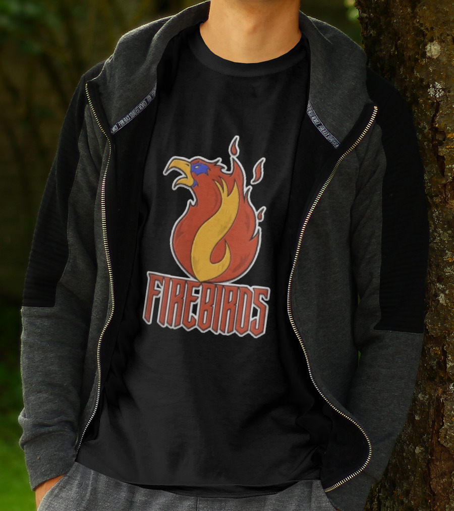 Firebirds Flaming Phoenix Head Flame Cartoon T-Shirt