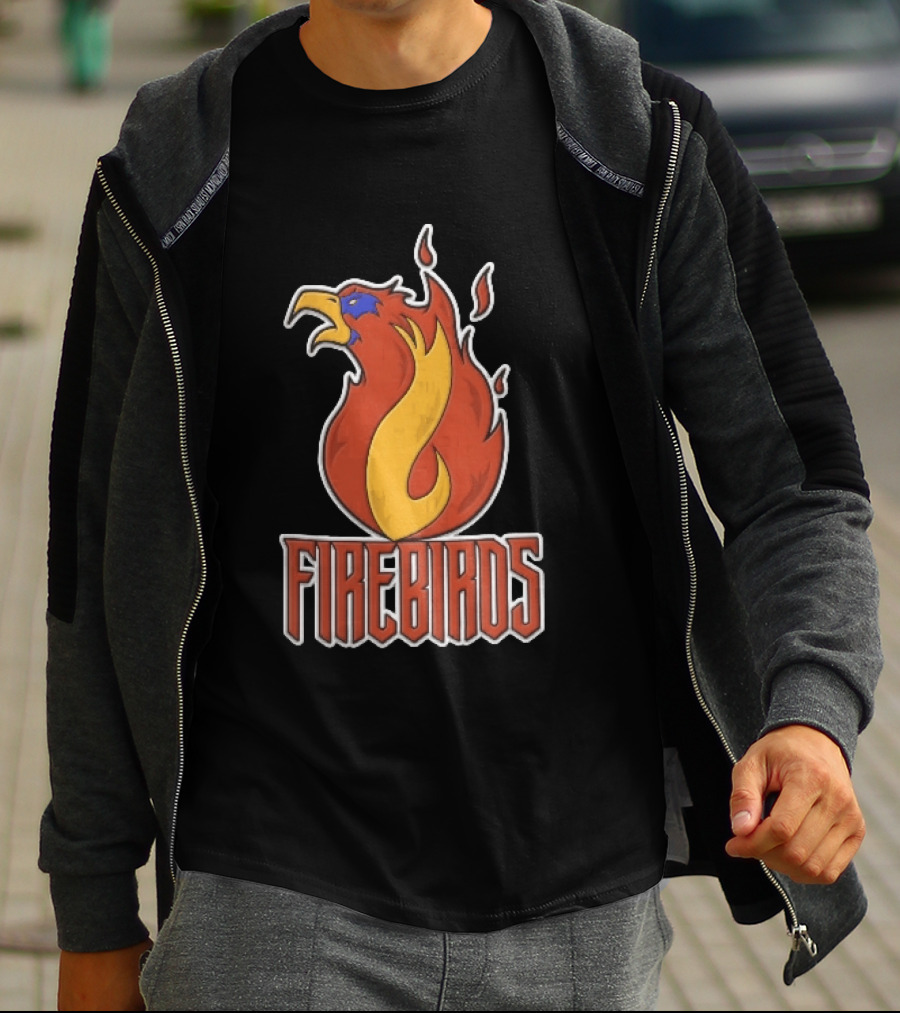 Firebirds Flaming Phoenix Head Flame Cartoon T-Shirt