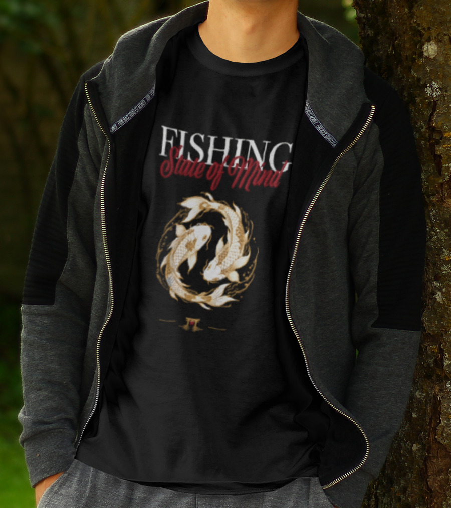 Fishing State Of Mind Koi Fish Yin Yang T-Shirt