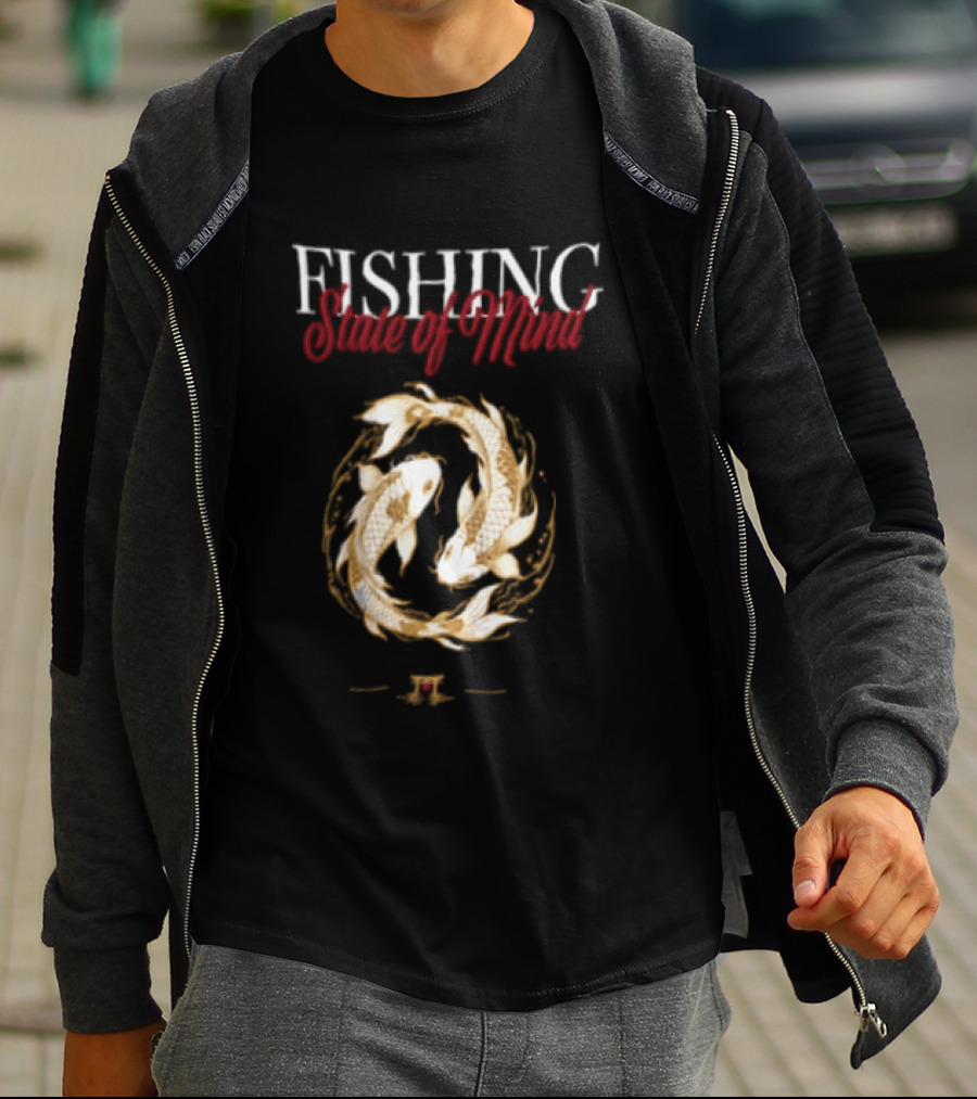 Fishing State Of Mind Koi Fish Yin Yang T-Shirt