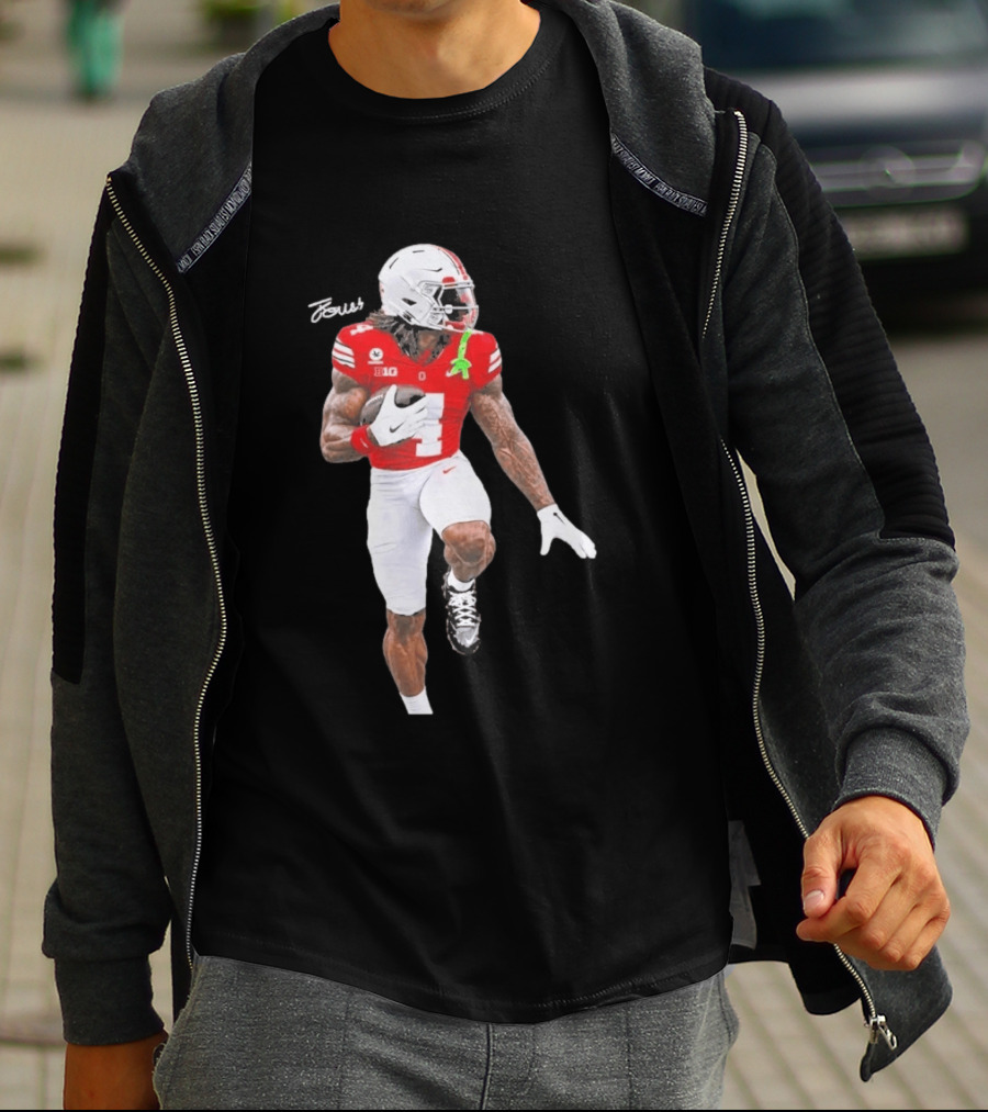 Jeremiah Smith Ohio State Heisman Candidate Football Player Jersey Four T-Shirt
