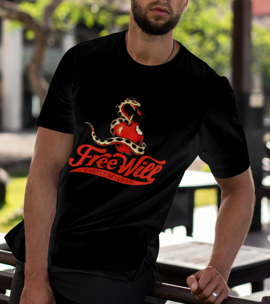 Free Will Costly Wisdom Snake Apple T-Shirt