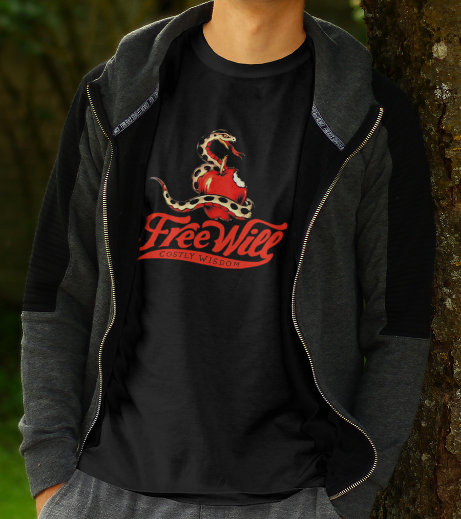 Free Will Costly Wisdom Snake Apple T-Shirt