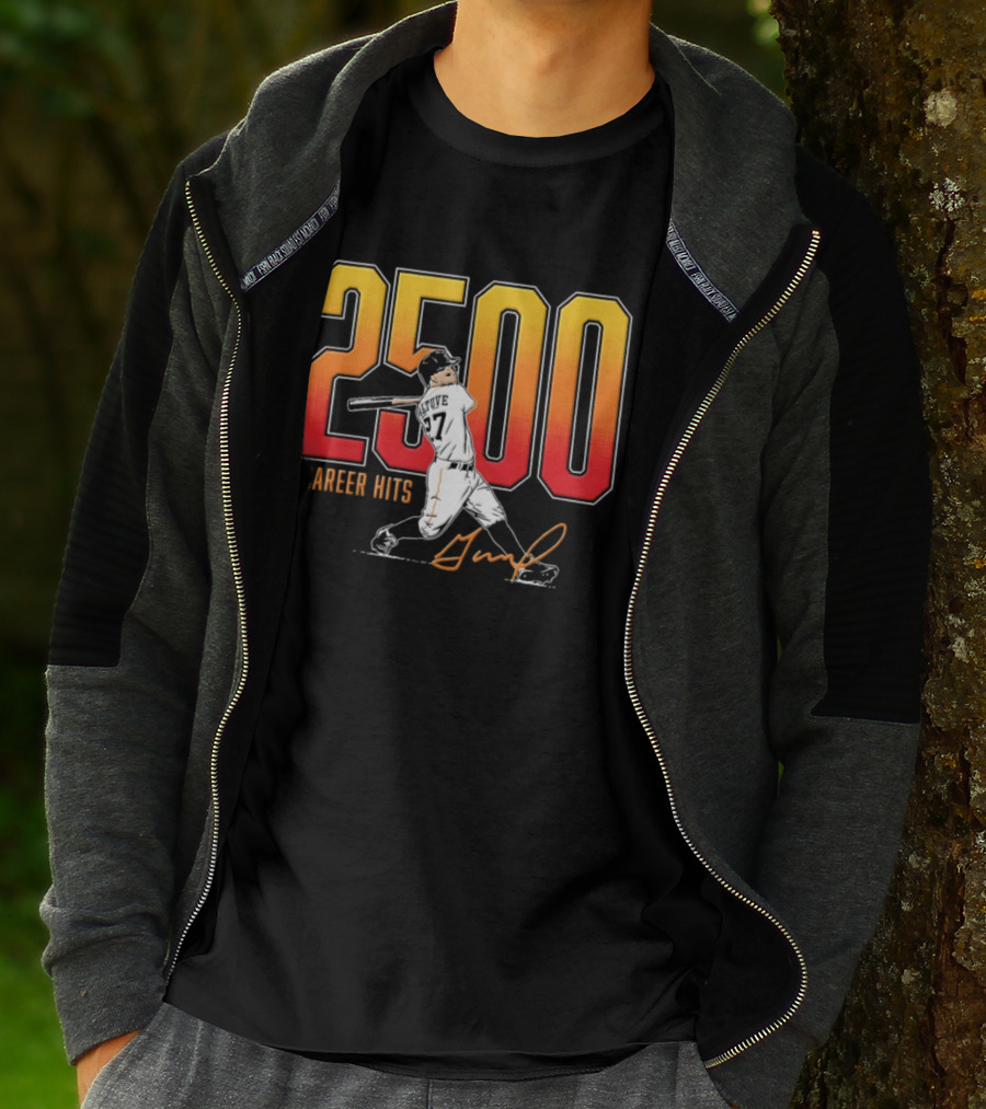 2500 Career Hits Houston Astros Baseball Jose Altuve Historic T-Shirt