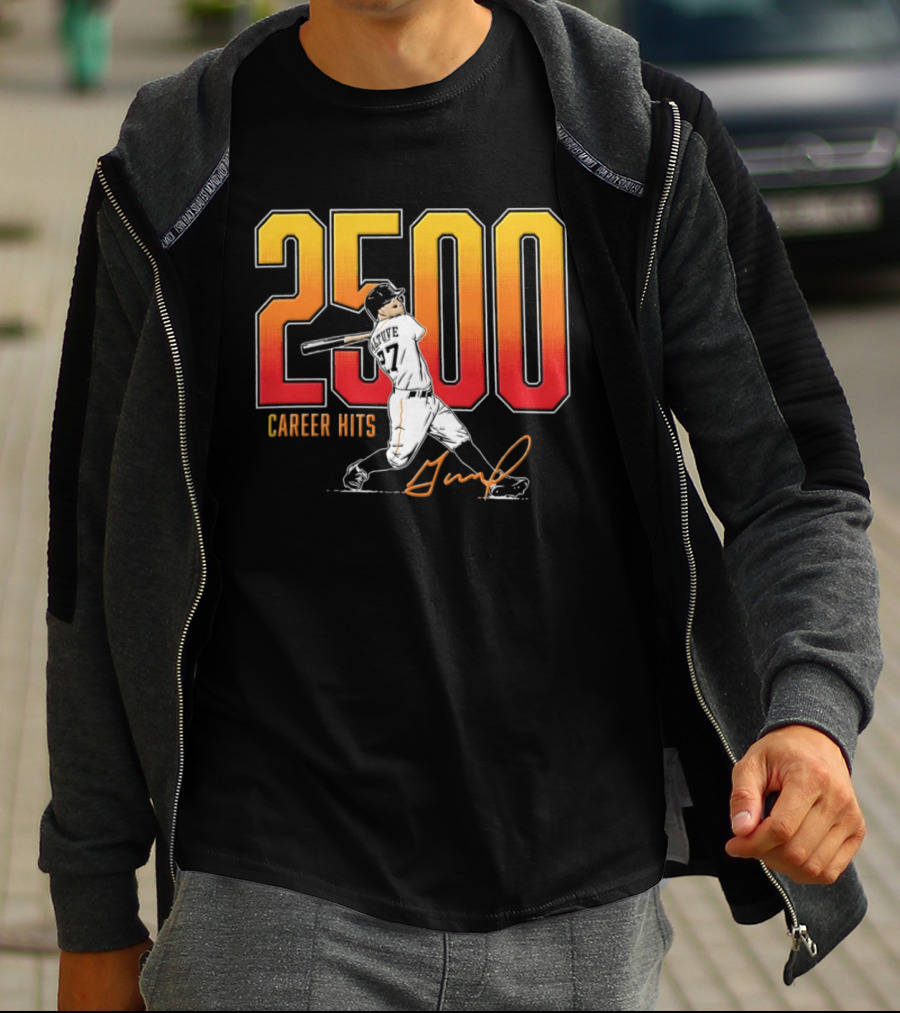 2500 Career Hits Houston Astros Baseball Jose Altuve Historic T-Shirt