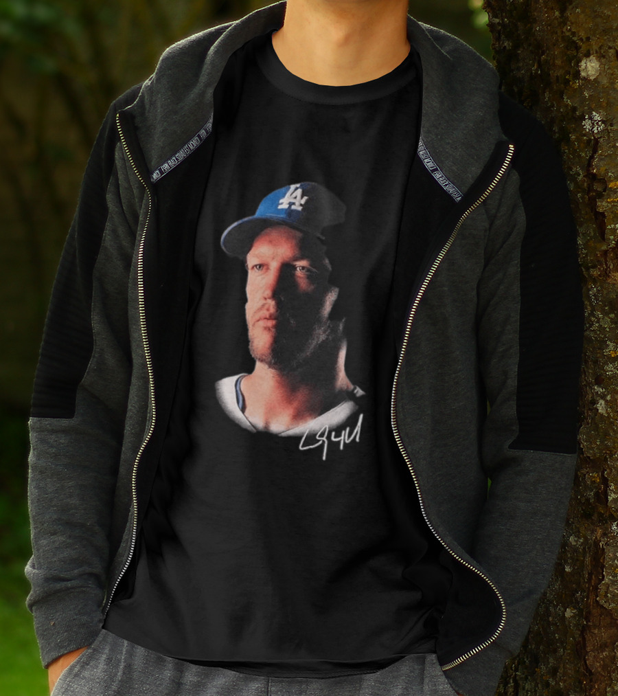 Kike Hernandez Wears Clayton Kershaw Face LA Dodgers Signature T-Shirt