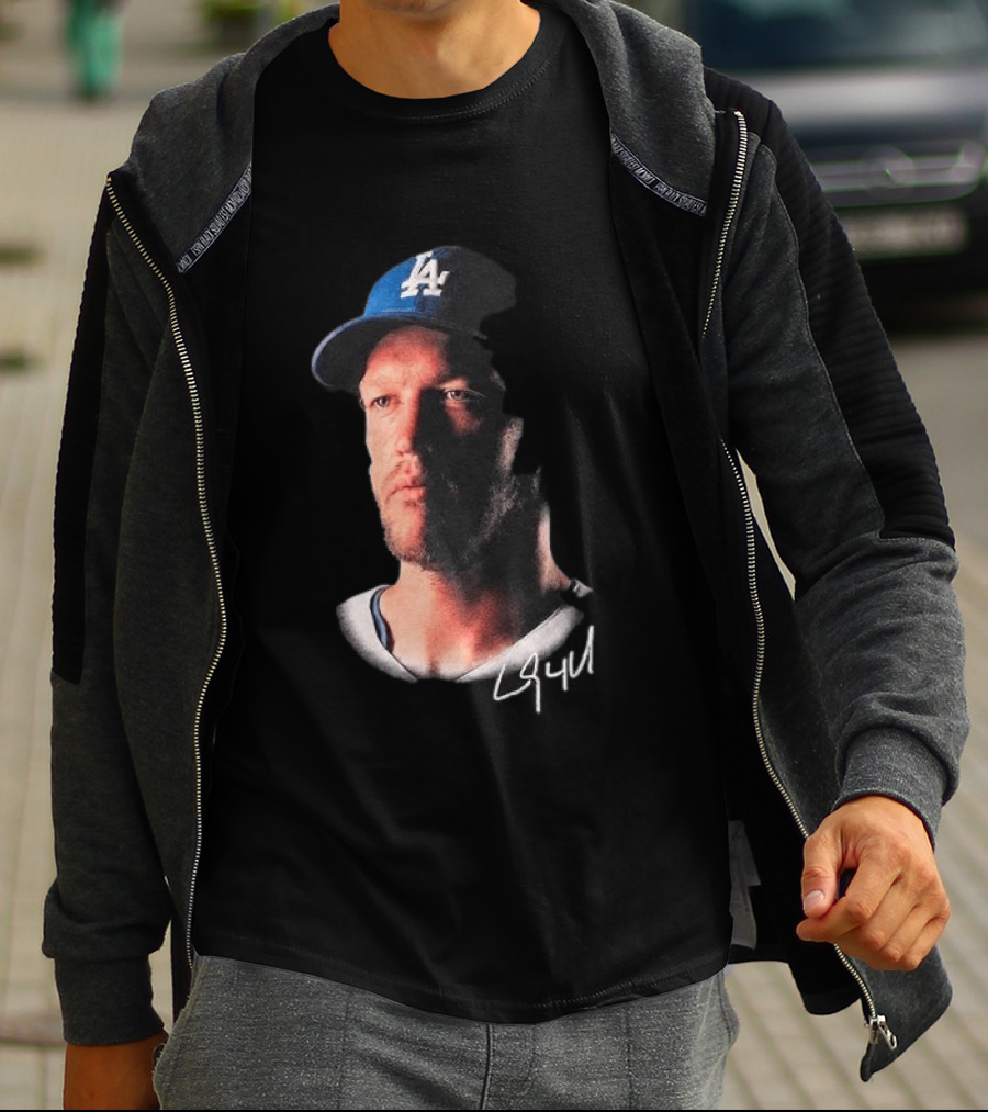 Kike Hernandez Wears Clayton Kershaw Face LA Dodgers Signature T-Shirt