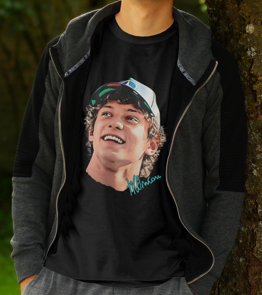Kimi Antonelli F1 Team Smiley Big Head Signature Cap Racing T-Shirt