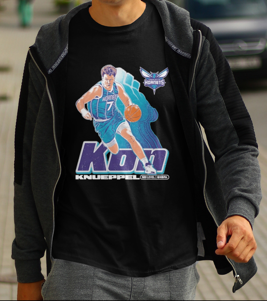 Kon Knueppel Charlotte Hornets NBA Player Number 7 Draft Pick 500 Level Edition T-Shirt