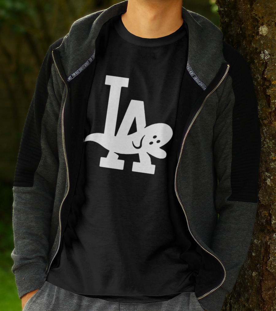 Los Angeles Dodgers LA Ghost Logo Halloween T-Shirt