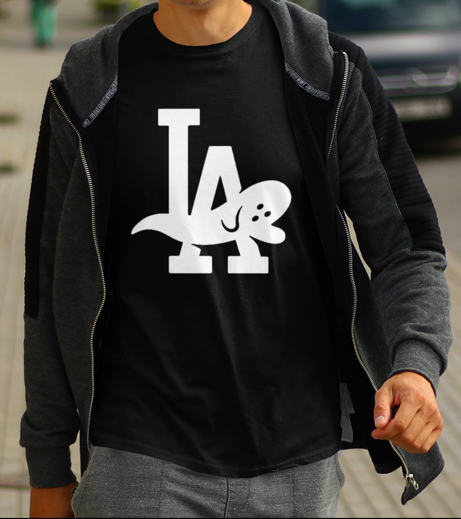 Los Angeles Dodgers LA Ghost Logo Halloween T-Shirt