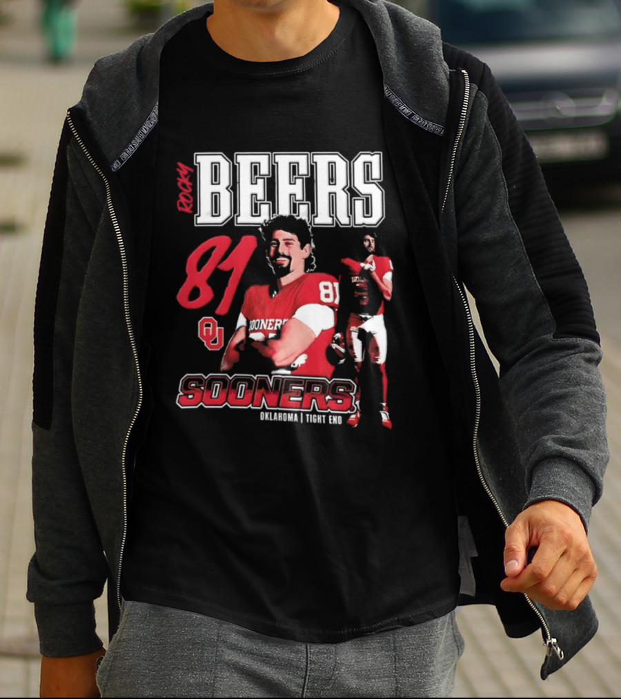 Rocky Beers 81 Oklahoma Sooners Tight End Football Team T-Shirt
