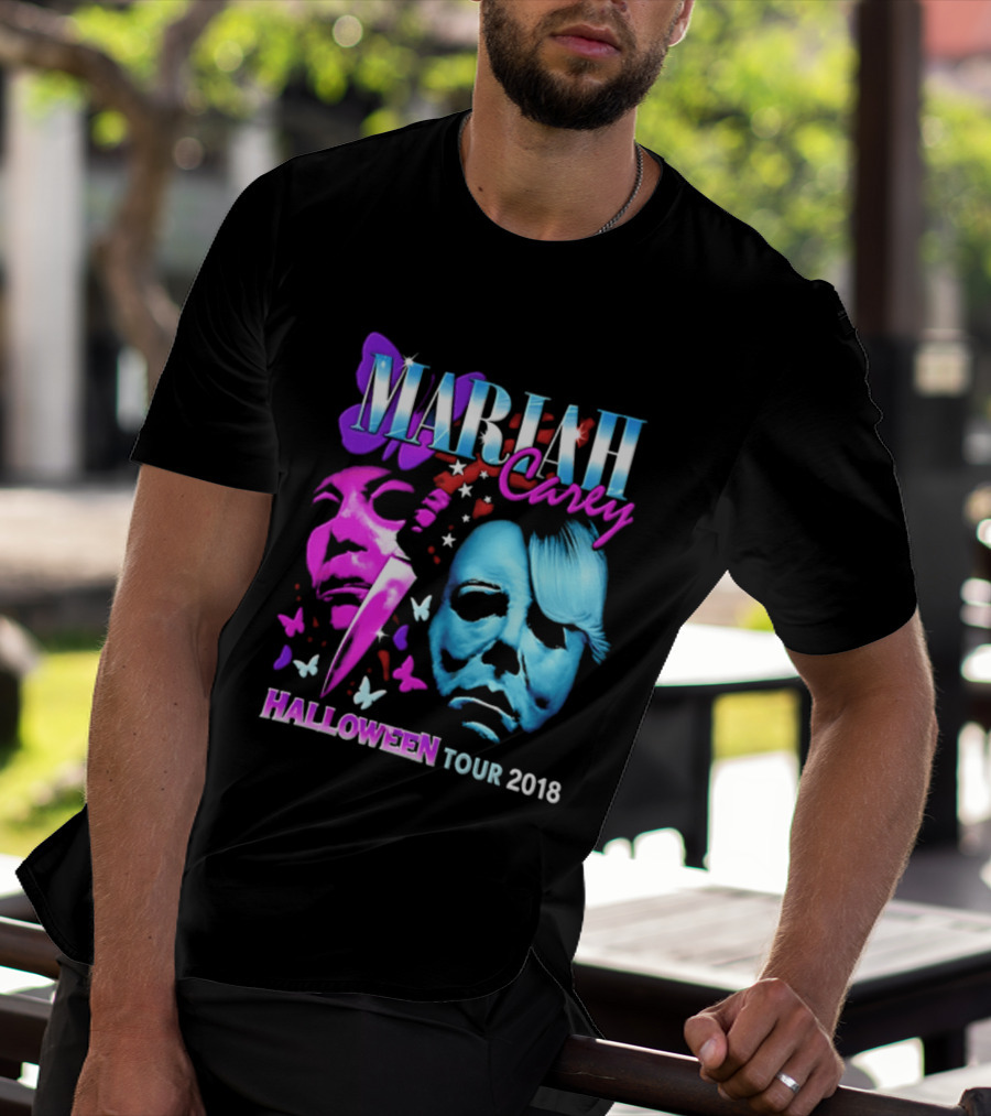 Mariah Carey Halloween Tour 2018 Pop Music Butterfly Mask Knife T-Shirt