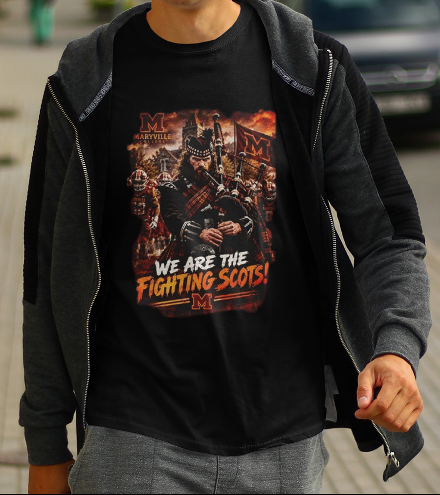 Maryville College We Are The Fighting Scots Bagpiper And Team Spirit T-Shirt